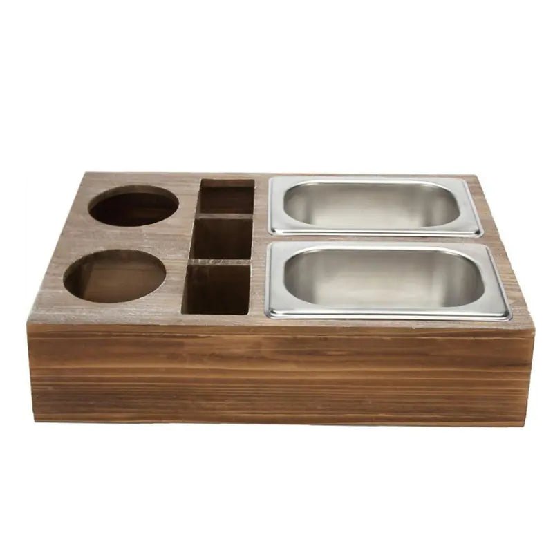 Wooden Snack Tray Table Stand Storage Box - Lunqara