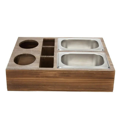 Wooden Snack Tray Table Stand Storage Box - Lunqara