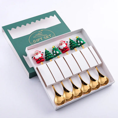 Cartoon Christmas Spoon Cutlery Set for Desserts