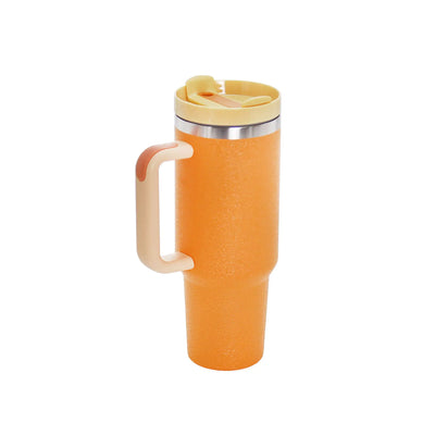 40oz Stainless Steel Travel Mug with Straw & Handle - Lunqara