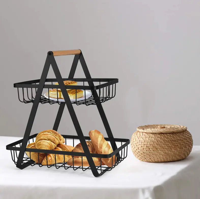 Nordic Style Removable Iron Fruit Basket for Kitchen Use - Lunqara 