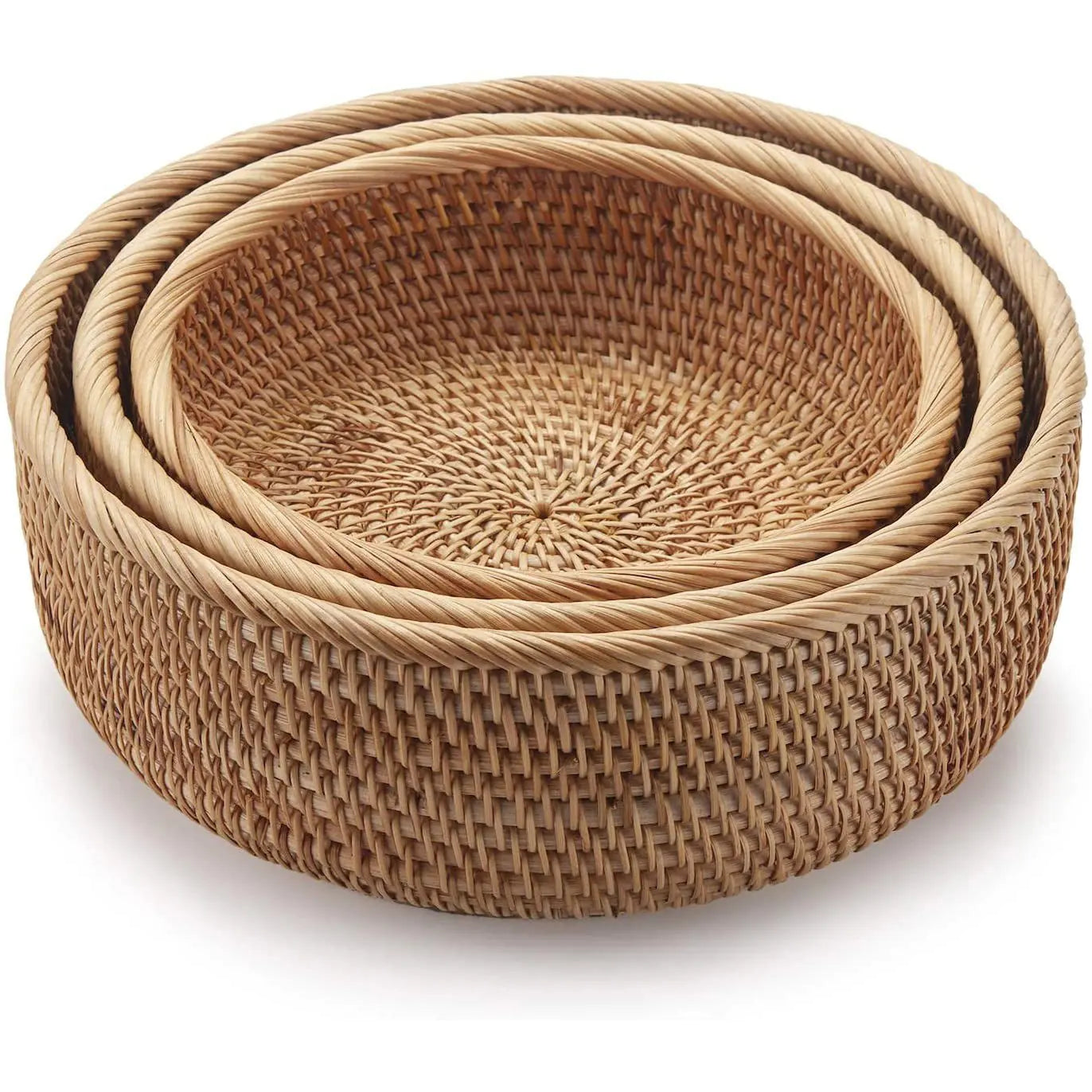 Handmade Vietnamese Wicker Candy Basket Set (3 Pieces) - Lunqara 