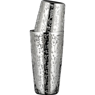 304 Stainless Steel Boston Cocktail Shaker with Design - Lunqara