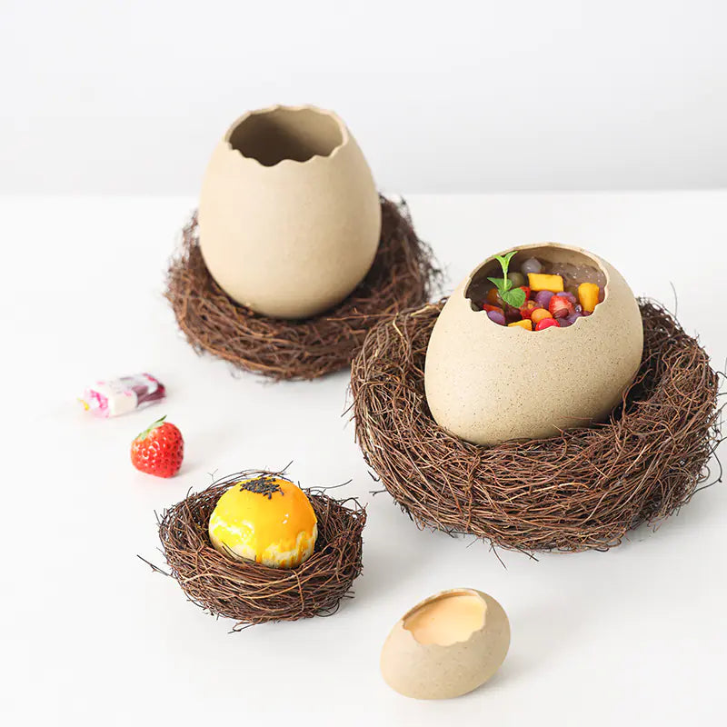 Creative Bird Nest Dessert Ceramic Bowl for Dining