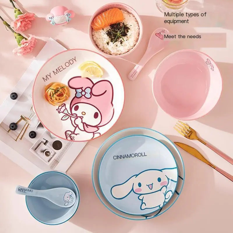 Sanrio Ceramic Dish Set for Home Use (Cute & Stylish)