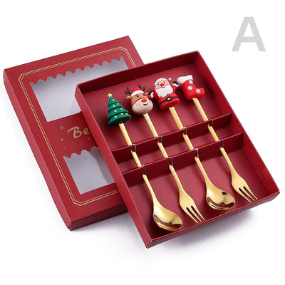 Cartoon Christmas Spoon Cutlery Set for Desserts