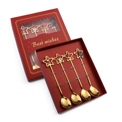 Cartoon Christmas Spoon Cutlery Set for Desserts - Lunqara