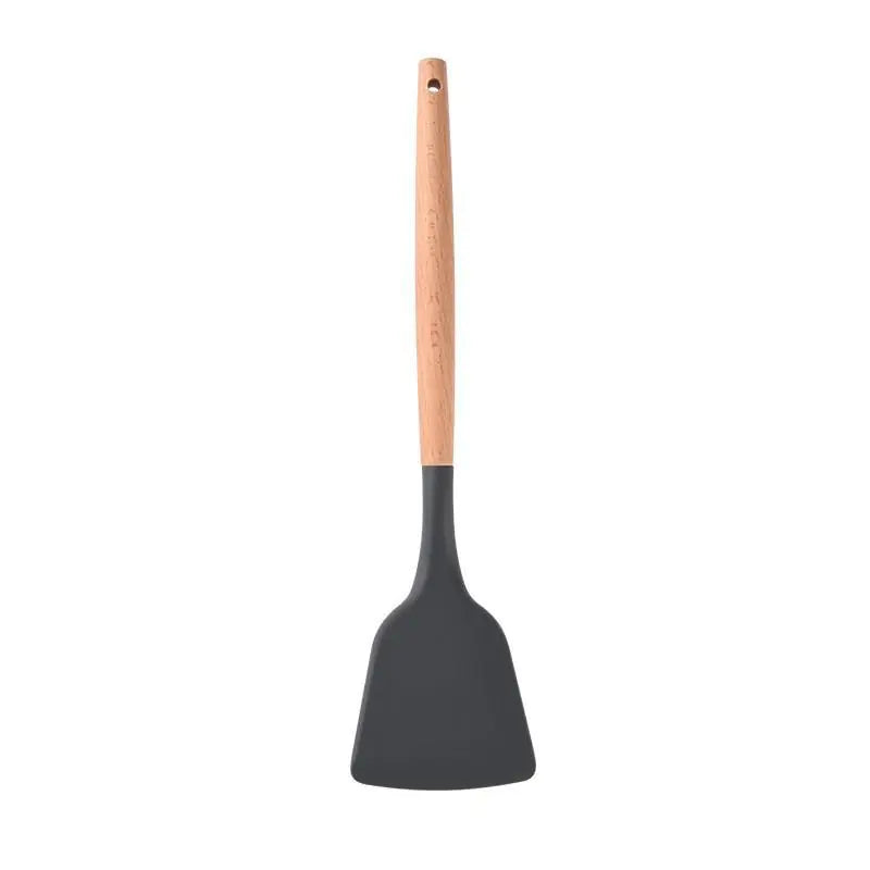 Silicone Spatula Set with Wooden Handle, Food Grade