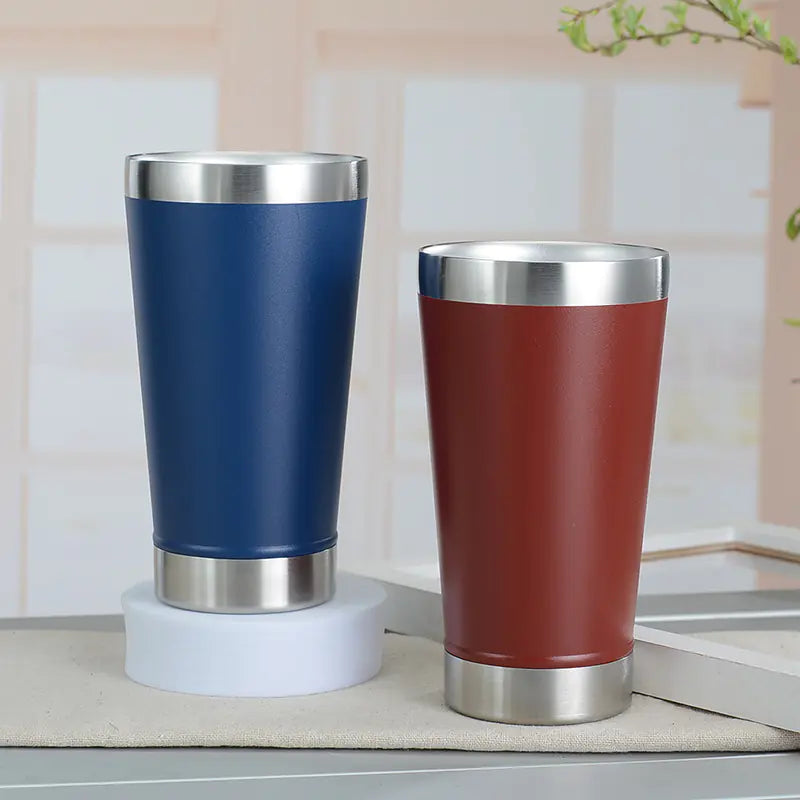 Vacuum Insulated Beer Mug - Stainless Steel Travel Cup