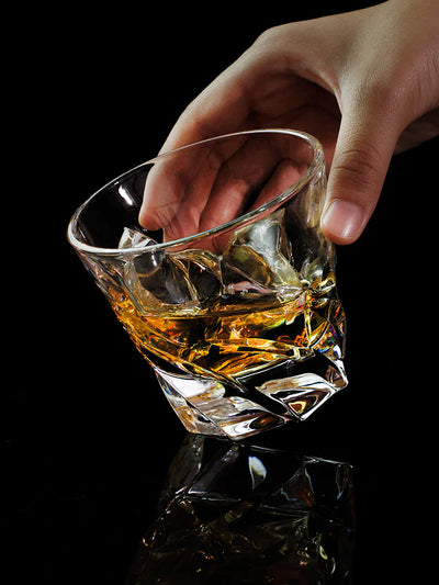 Nordic Style Crystal Whiskey Glass Set with Wooden Gift Box – Couples Edition