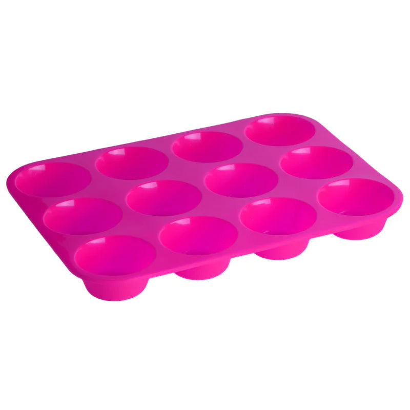 Thickened 12-Cavity Round Silicone Cake Mold