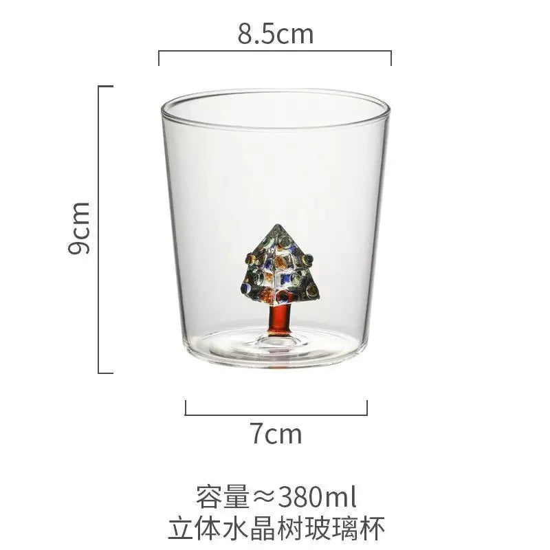 3D Christmas Tree Glass Cup - Creative Highball Gift