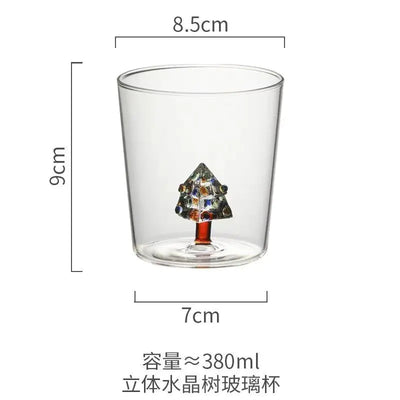 3D Christmas Tree Glass Cup - Creative Highball Gift