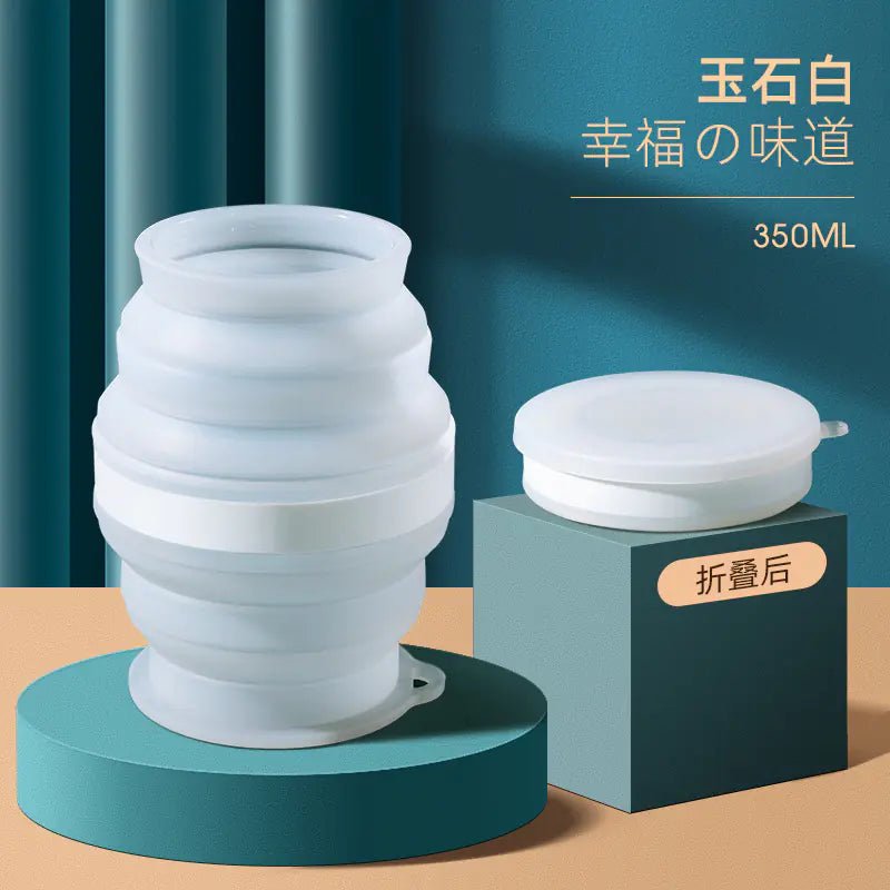 Portable Silicone Folding Travel Cup with Lid - Lunqara