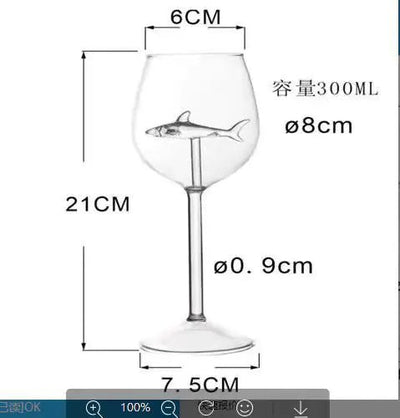 Creative Shark High Wine Glass with Octopus Design - Lunqara