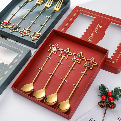 Cartoon Christmas Spoon Cutlery Set for Desserts - Lunqara
