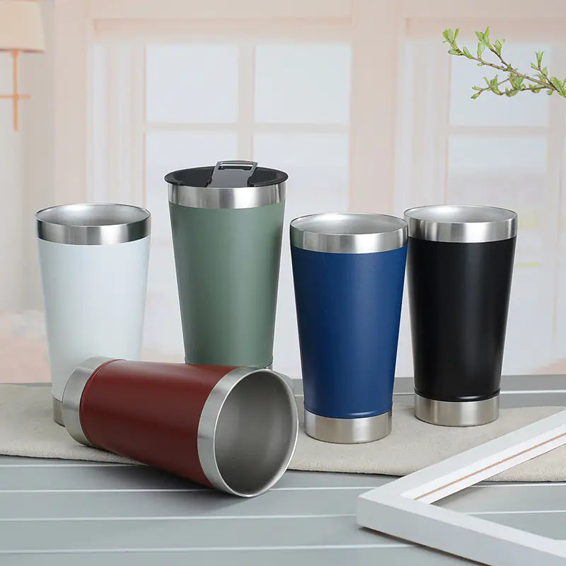 Vacuum Insulated Beer Mug - Stainless Steel Travel Cup