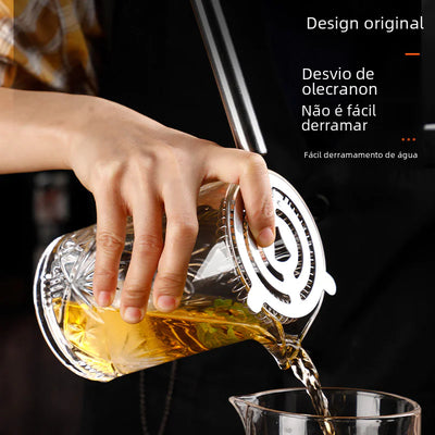 Japanese Etched Crystal Mixing Glass for Cocktails