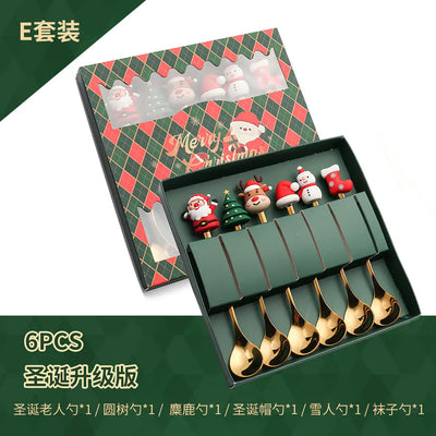 Stainless Steel Christmas Spoon Set with Forks
