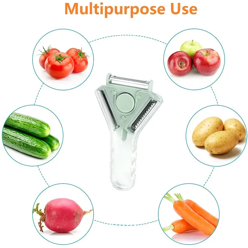 3-in-1 Stainless Steel Vegetable Peeler for Kitchen