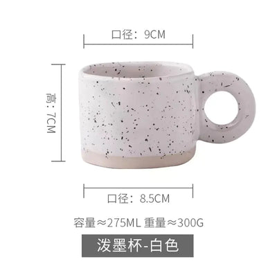 Korean Style Ink Splash Ceramic Mug for Coffee and Tea - Lunqara