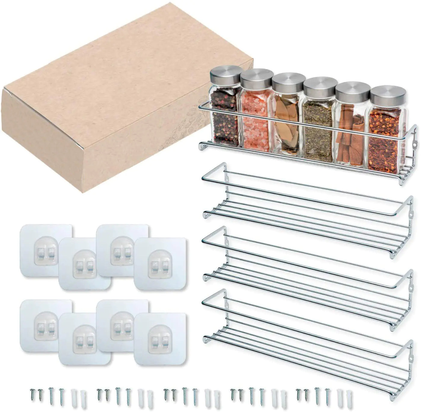 Iron Kitchen Seasoning Bottle Storage Rack Set - Lunqara 