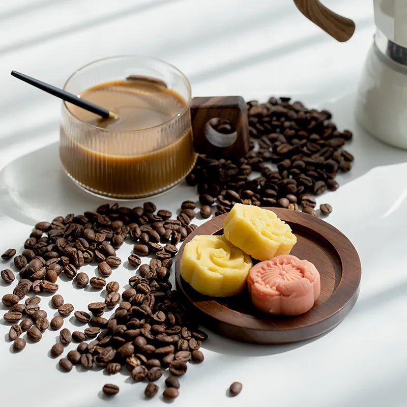 Walnut Glass Coffee Cup Set - Lunqara