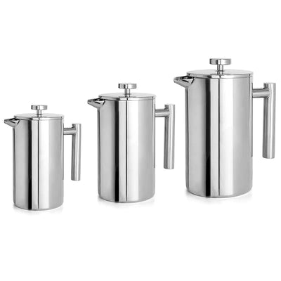 304 Stainless Steel Double - Layer French Press Coffee Pot - Lunqara