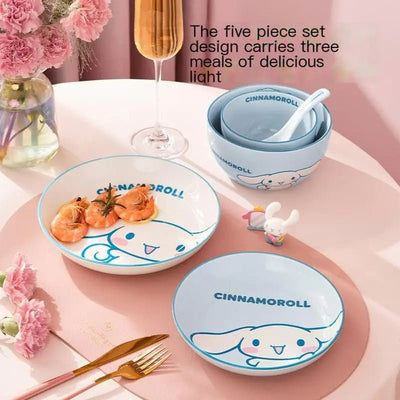 Sanrio Ceramic Dish Set for Home Use (Cute & Stylish) - Lunqara