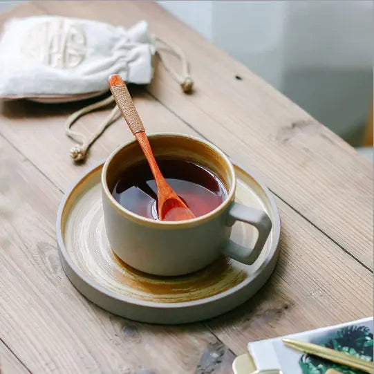 Vintage Ceramic Mug - Rustic Coffee and Tea Cup