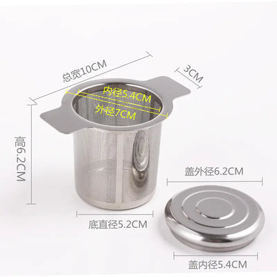 304 Stainless Steel Tea Strainer with Lid and Handle