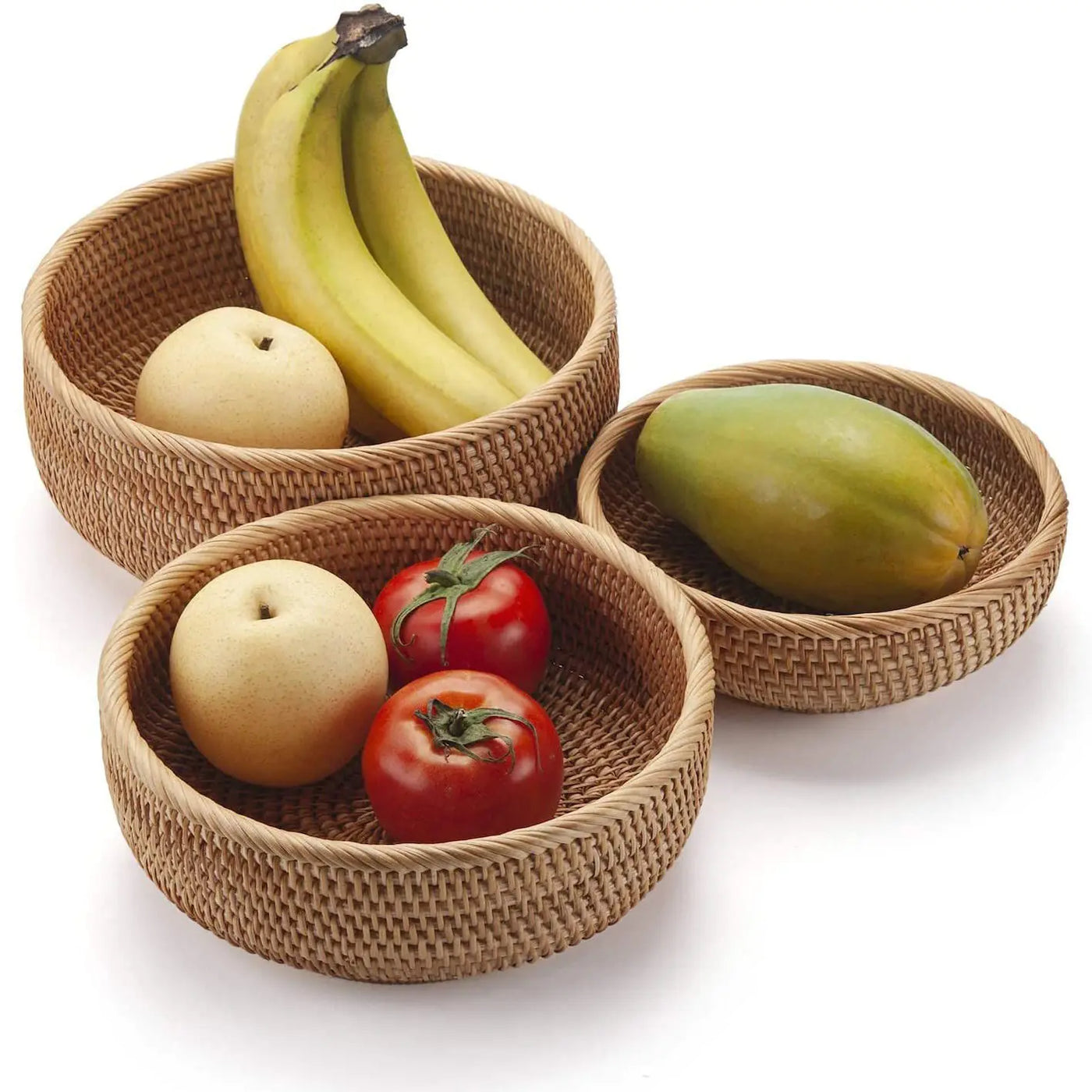 Handmade Vietnamese Wicker Candy Basket Set (3 Pieces) - Lunqara 