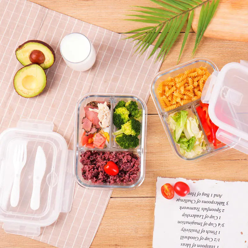 Large Glass Meal Prep Containers with Lids Set