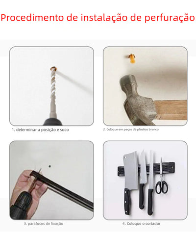 Magnetic Knife Rack Wall-Mounted Kitchen Organizer - Lunqara 