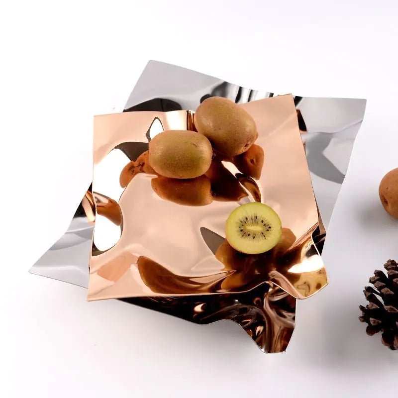 Nordic Style Stainless Steel Irregular Fruit Bowl - Lunqara