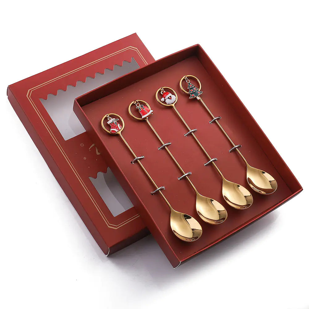 Cartoon Christmas Spoon Cutlery Set for Desserts