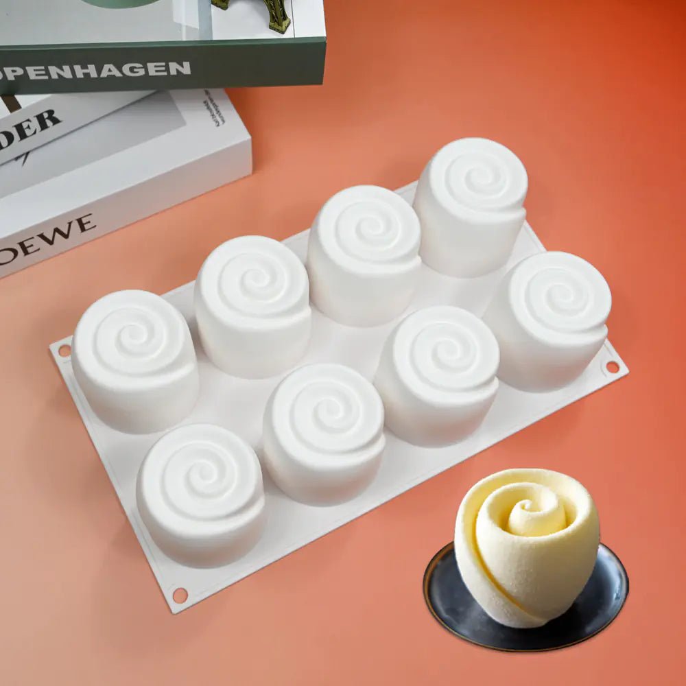 8 - Cavity Rose Silicone Mousse Mold for DIY Gifts - Lunqara