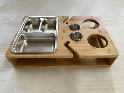 Wooden Snack Tray Table Stand Storage Box - Lunqara