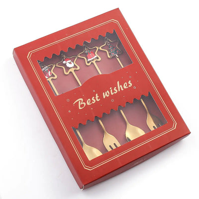 Cartoon Christmas Spoon Cutlery Set for Desserts - Lunqara