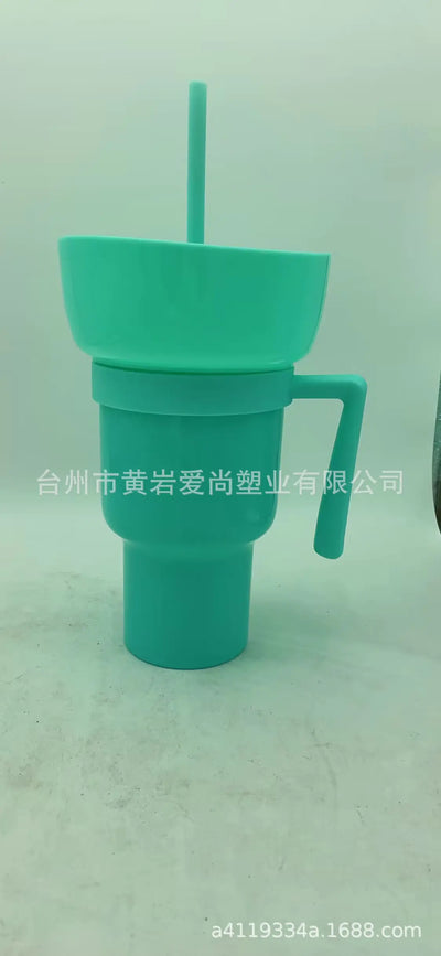 TikTok Snack Cup 1L Portable Drink Cup with Straw