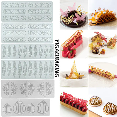 New Silicone Geometric Oval Lace Mat for Cake Decor