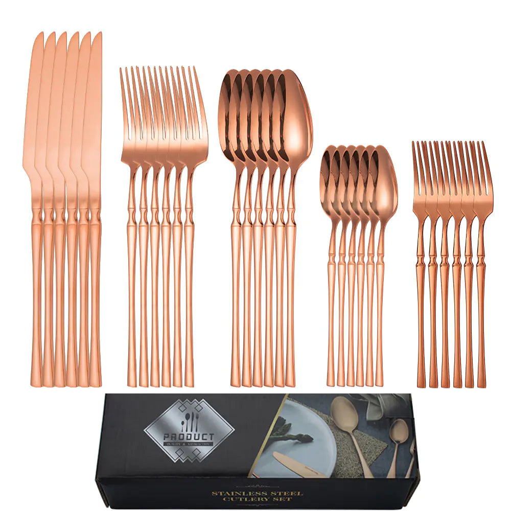 Titanium Coated Stainless Steel Cutlery Set for Dining