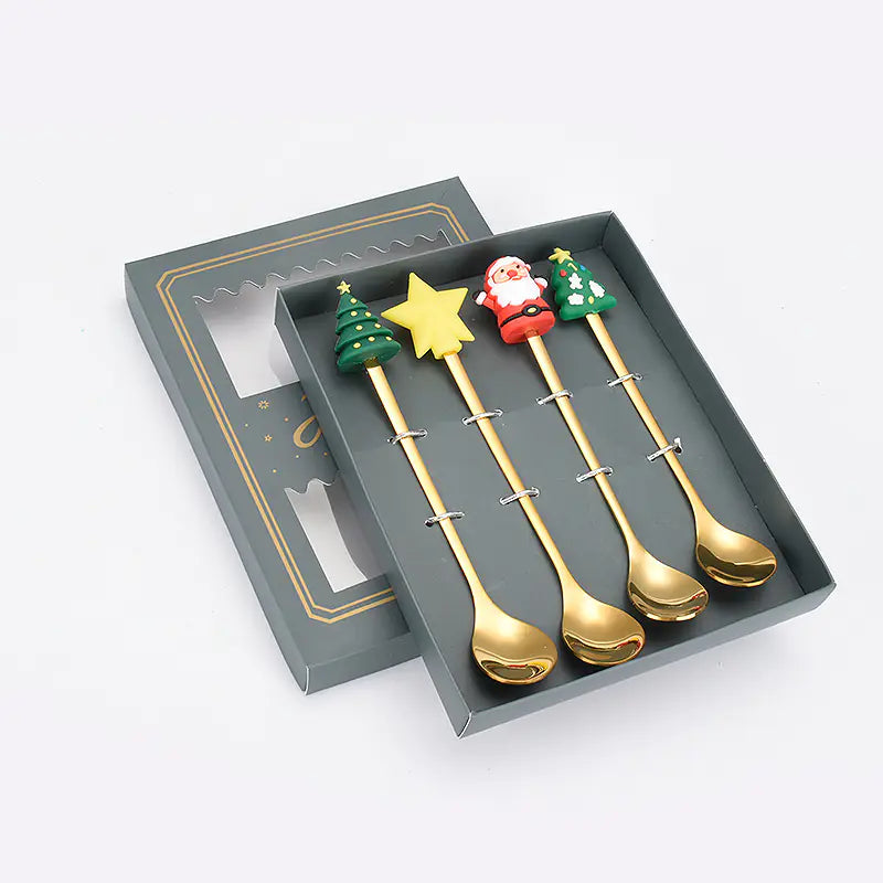 Stainless Steel Christmas Spoon Set with Forks