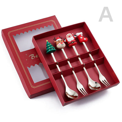 Cartoon Christmas Spoon Cutlery Set for Desserts