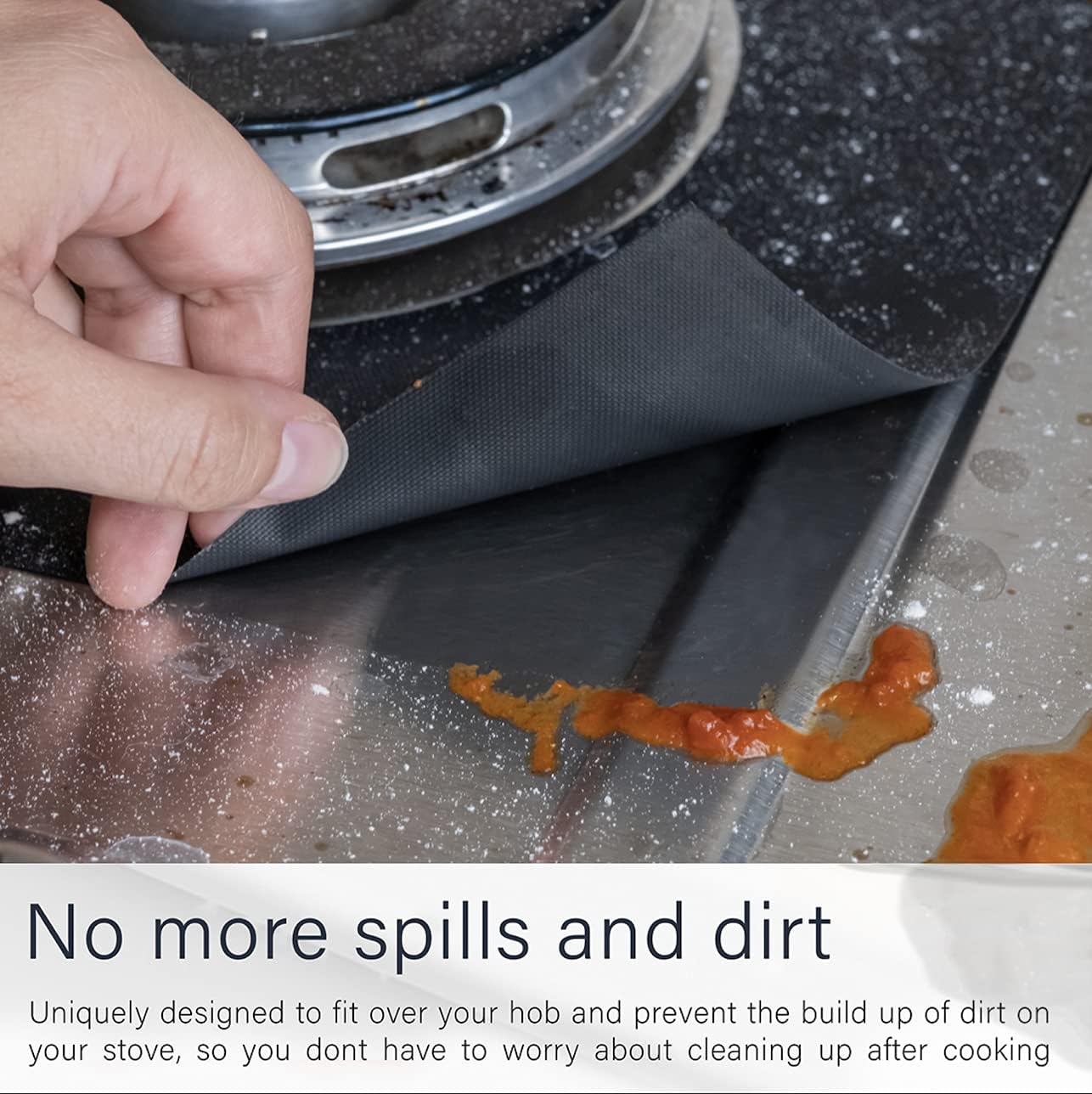 Gas Stove Burner Covers Square Heat - resistant Oil - proof Reusable Stove Protector Pads Non - Stick Stovetop Liner - Lunqara