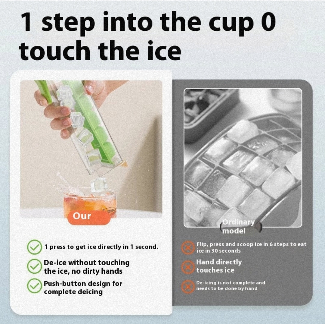 Ice Cube Mold Household Ice Maker Food Grade Press Ice Tray Ice Cube Maker Ice Tray Mold With Storage Box - Lunqara
