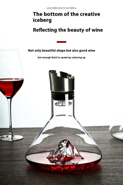 Hot - selling Iceberg Waterfall Wine Decanter Creative Transparent Lead - Free Crystal Glass Wine Dispenser Barware Quick Decanters - Lunqara