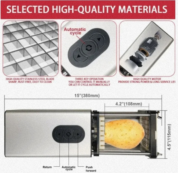 Electric French Fry & Vegetable Cutter - Lunqara 