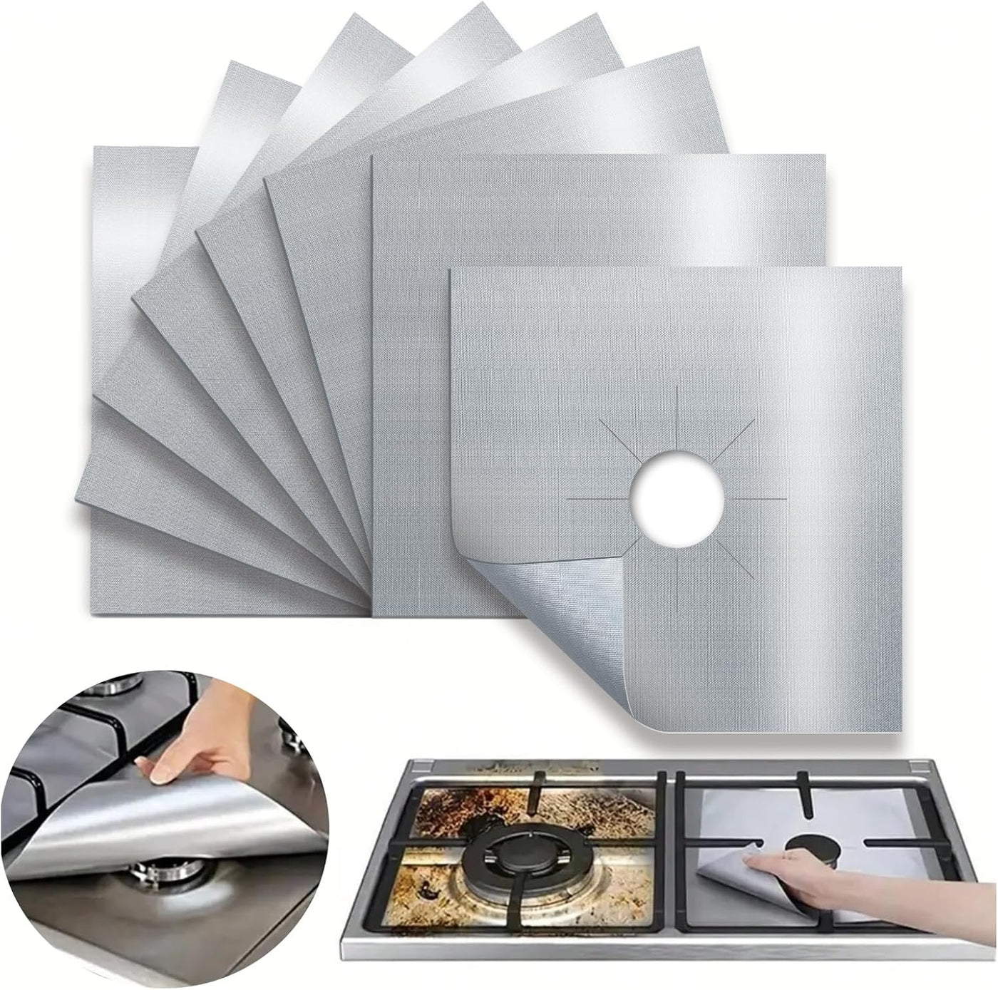 Gas Stove Burner Covers Square Heat-resistant Oil-proof
Reusable Stove Protector Pads Non-Stick Stovetop Liner