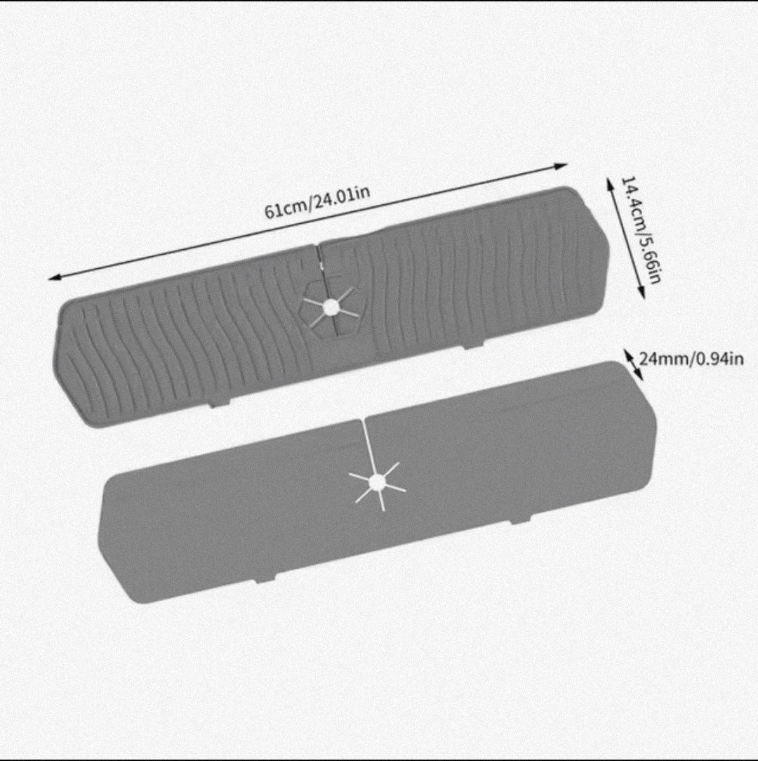 Kitchen Faucet Splash Pad Silicone Sink Faucet Splash Guard Mat Drain Pad Countertop Protector for Multipurpose - Lunqara